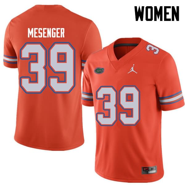 Women's NCAA Florida Gators Jacob Mesenger #39 Stitched Authentic Jordan Brand Orange College Football Jersey QFV0765FB